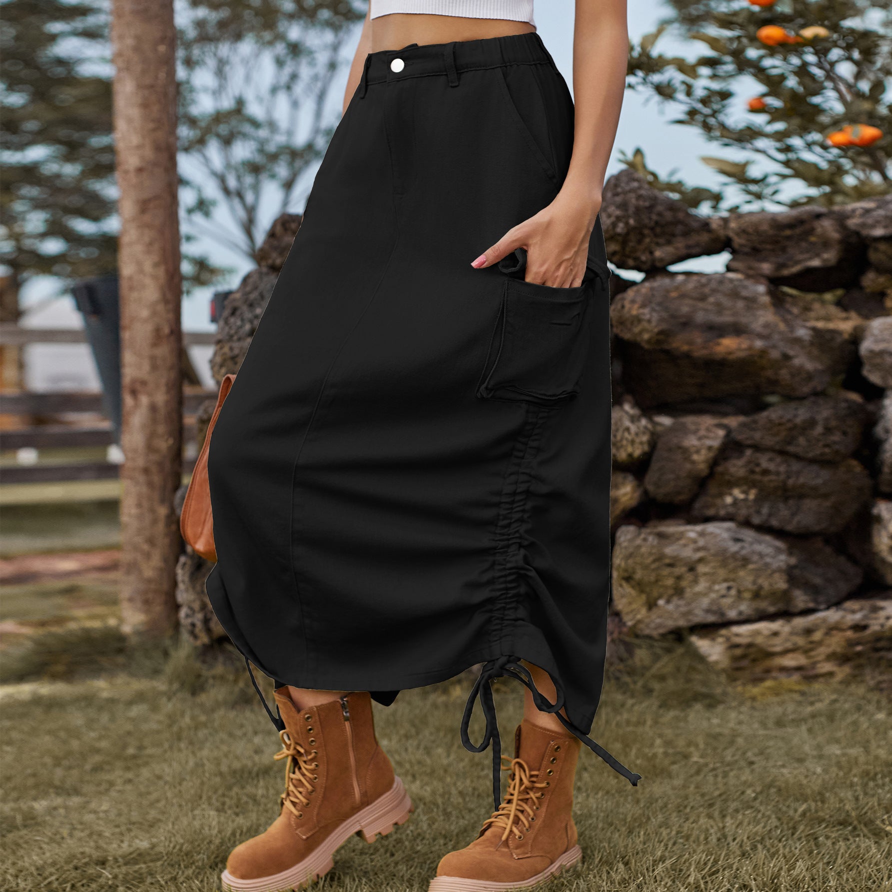 Denim casual midi-rok