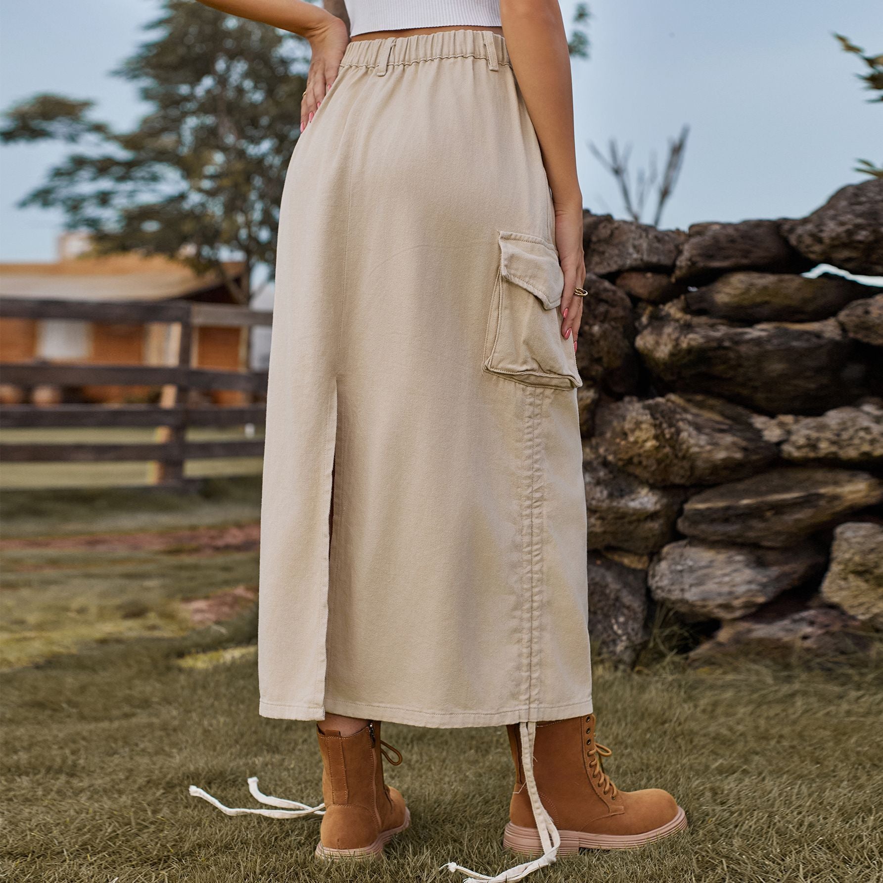 Denim casual midi-rok