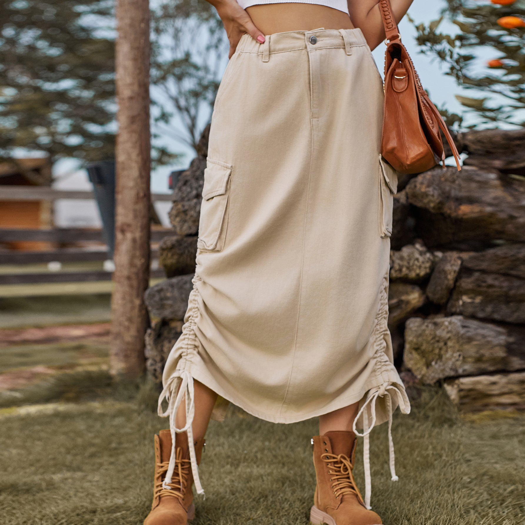 Denim casual midi-rok