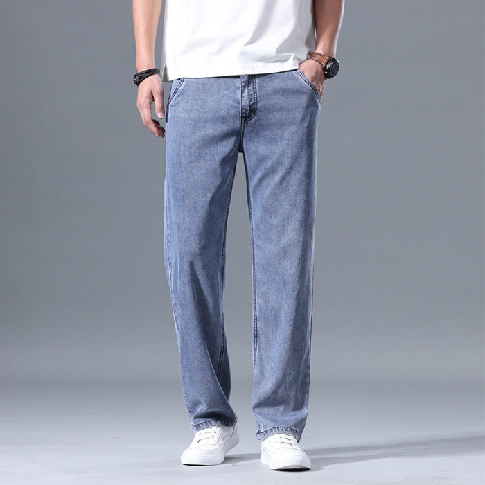 Lyocell Jeans Heren Loose Straight Casual