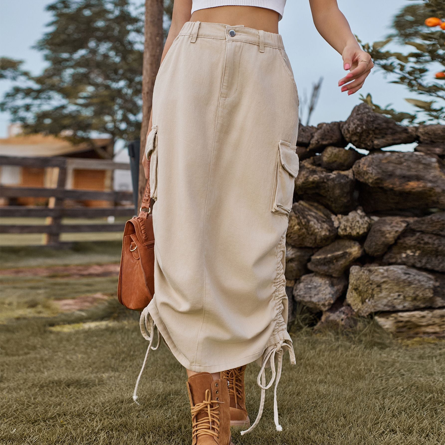 Denim casual midi-rok