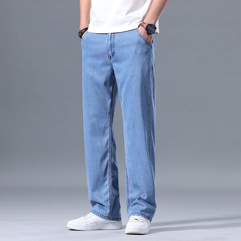 Lyocell Jeans Heren Loose Straight Casual