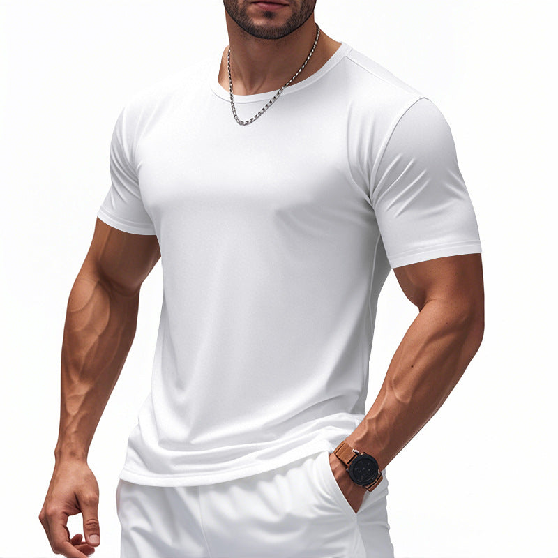 Workout T-shirt met ronde hals en korte mouwen