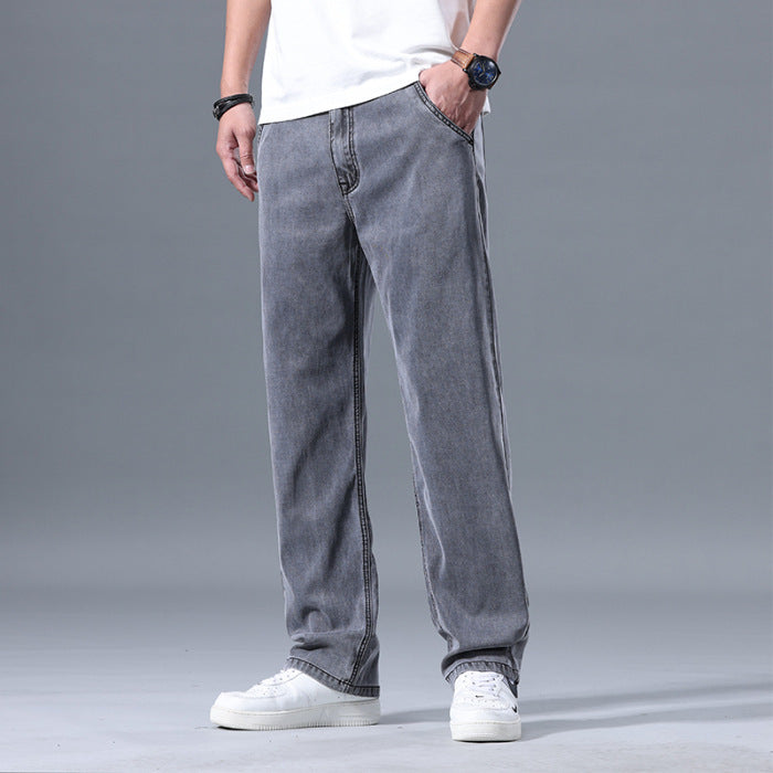 Lyocell Jeans Heren Loose Straight Casual