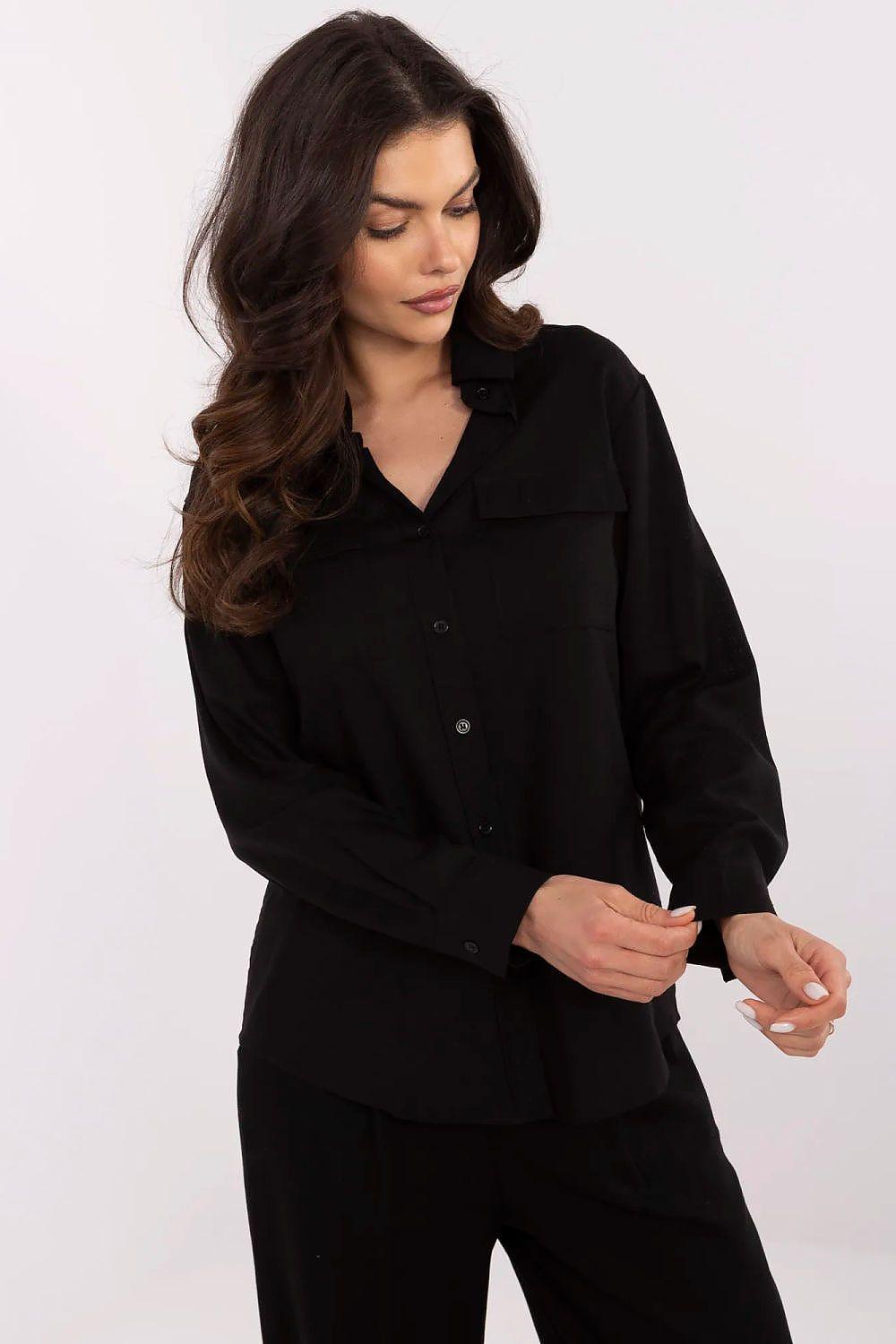 Overhemd met lange mouwen NM -zwart - MiCa's Fashion & Lifestyle