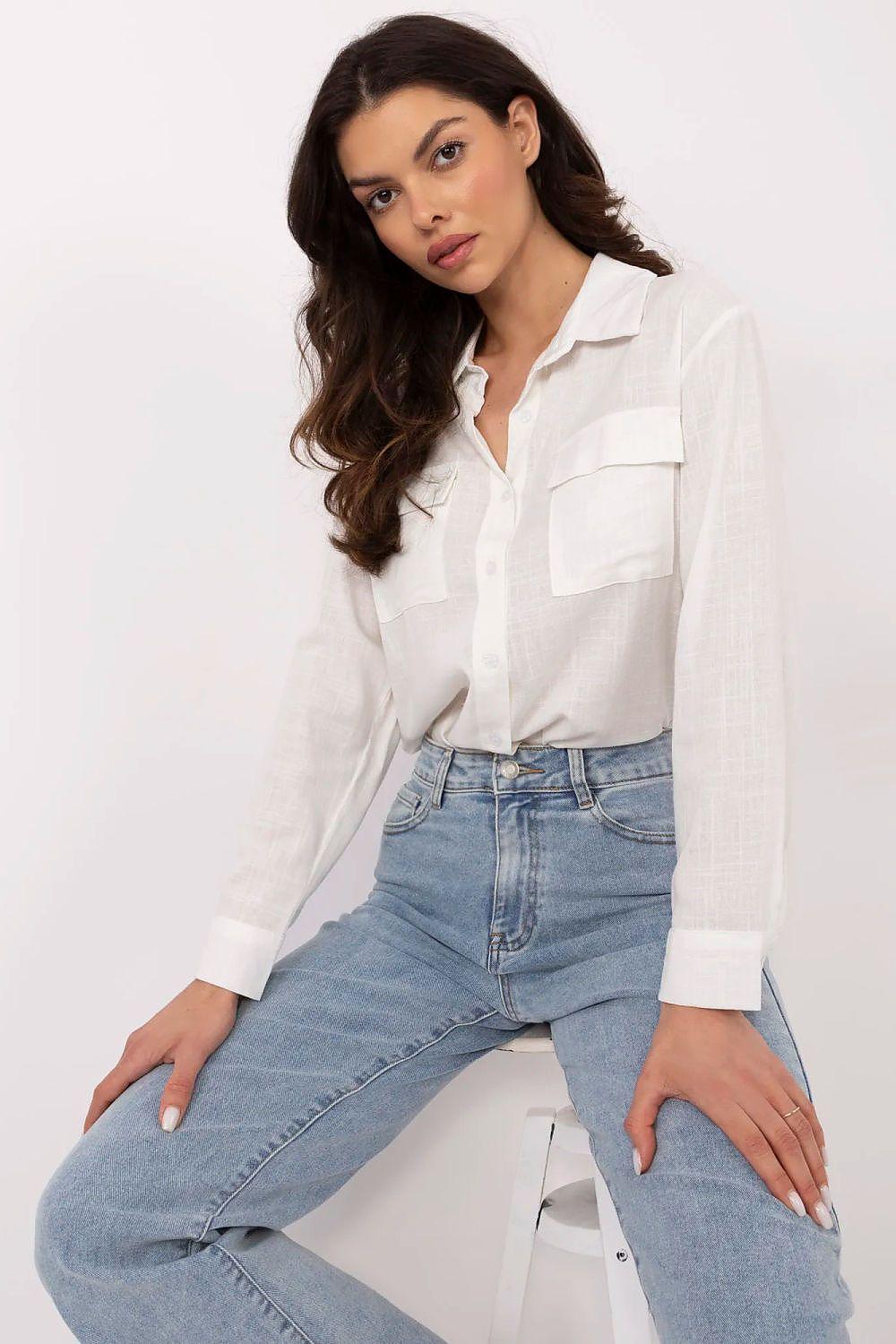 Overhemd met lange mouwen NM -Wit - MiCa's Fashion & Lifestyle