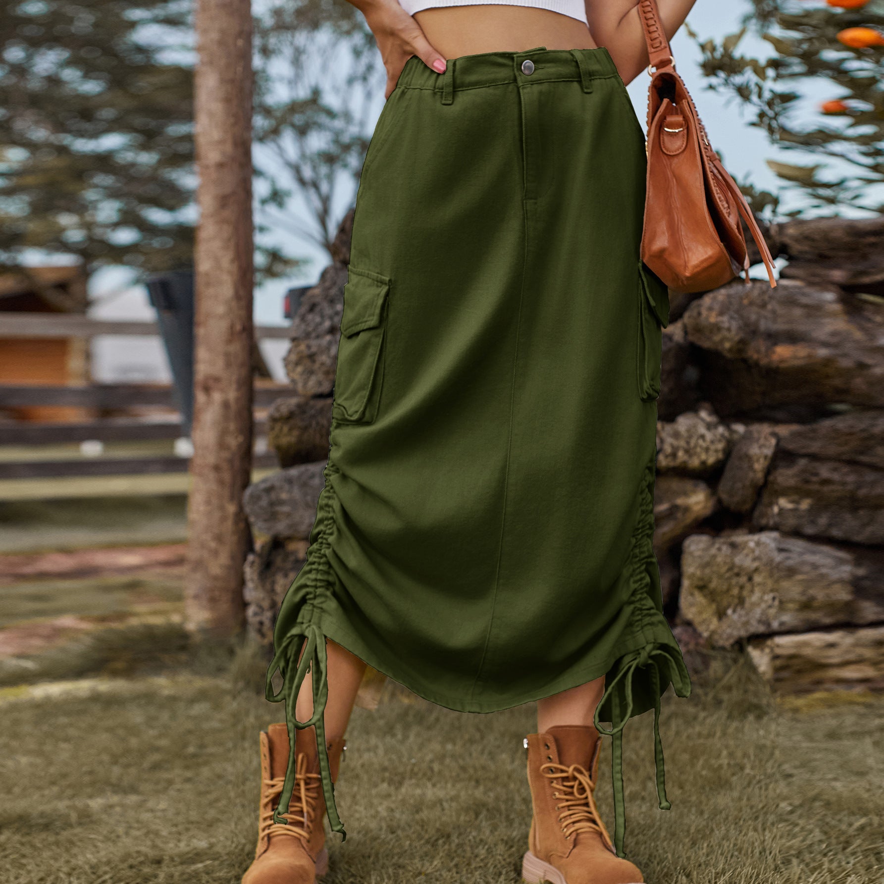 Denim casual midi-rok