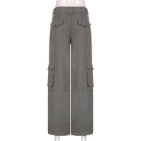 Vintage Multi Pocket Belt Casual Workwear Jeans Women