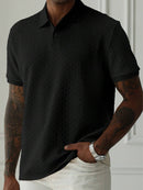 Men's Solid Color Polo Collar Short-sleeved Shirt
