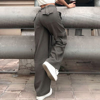 Vintage Multi Pocket Belt Casual Workwear Jeans Women