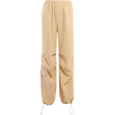 Solid Color Casual Slim-fit Commute Multi-pocket Cargo Pants Women