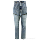 European And American Motorcycle Double Zipper Cycling Pants Four Seasons Slim Racing Anti-fall Jeans