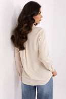 Overhemd met lange mouwen NM -beige - MiCa's Fashion & Lifestyle